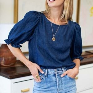 Emerson Fry | organic denim pearl top in true indigo